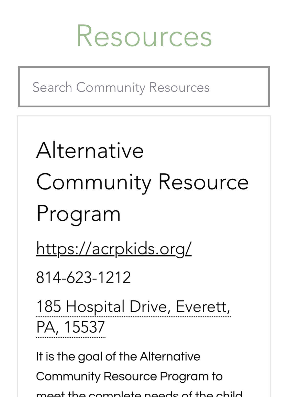 a screenshot of the Yarden Bridge Resource Hub designed tailor made for faith outreaches and community websites