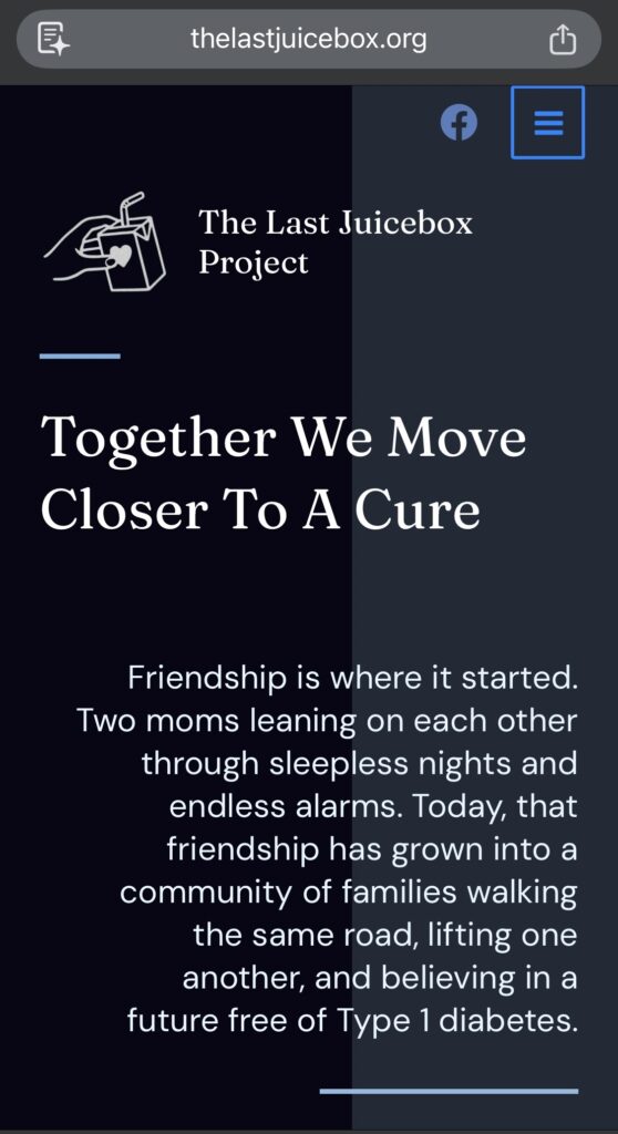 Screenshot of The Last Juicebox Project's Website, built by Yarden Bridge.